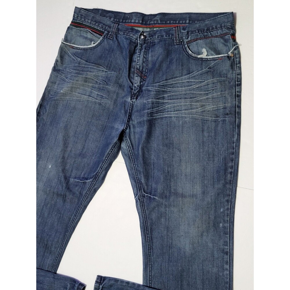 G PANTS SIZE MEN'S 42X34 BLUE AND RED 100%COTTON